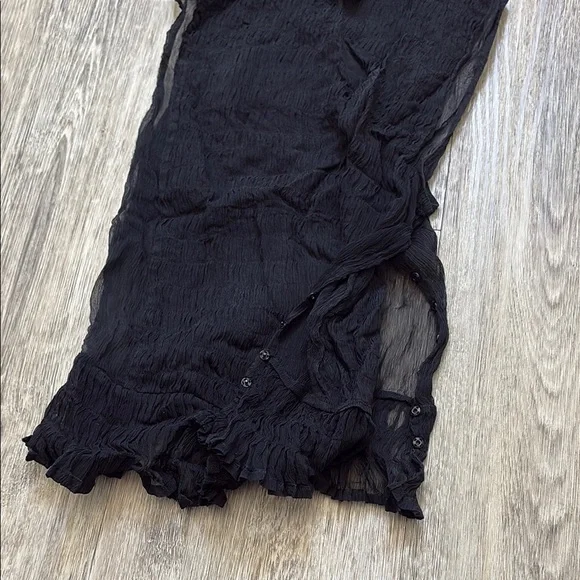 Black Ruffled Blouse - Picture 4 of 4